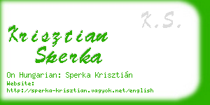 krisztian sperka business card